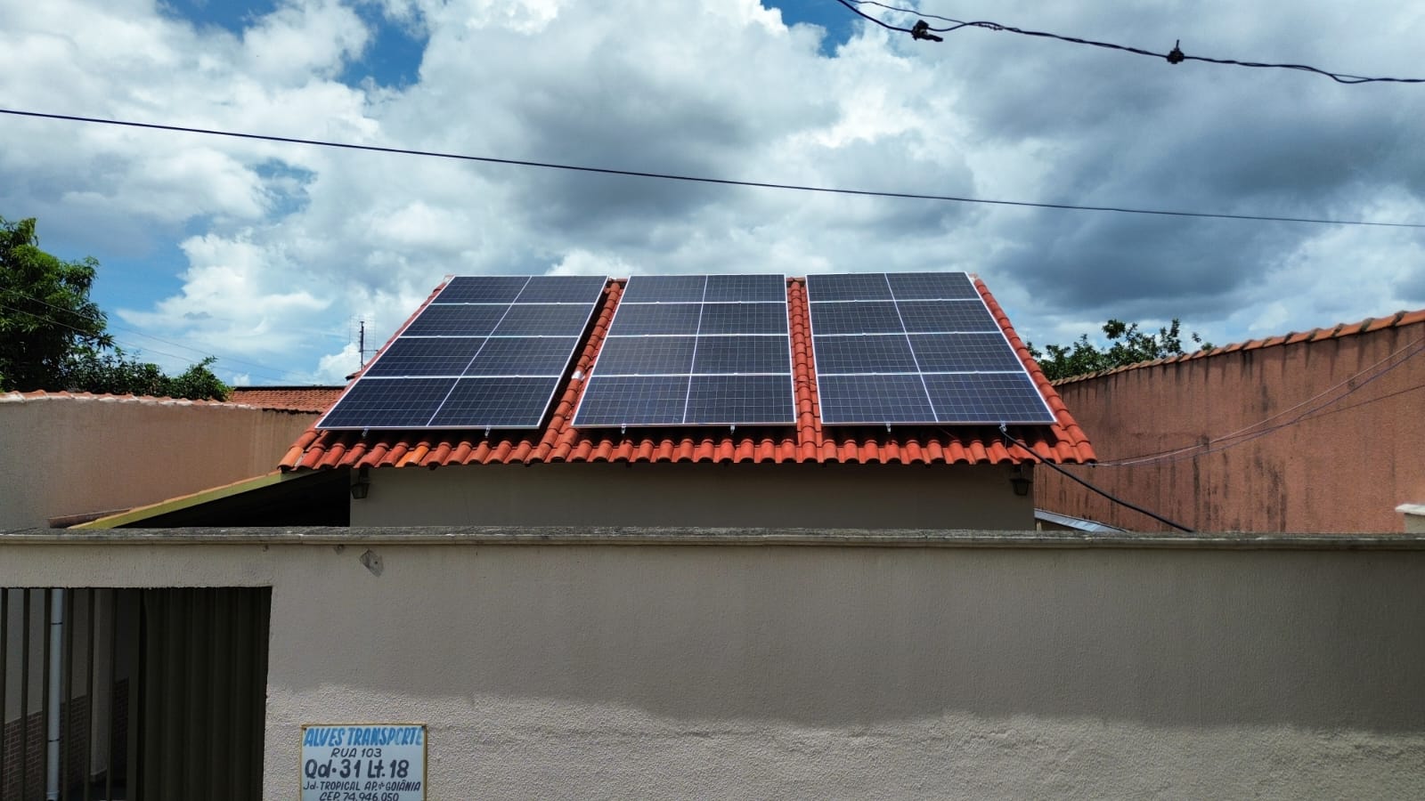 Instalação no bairro Jardim Tropical – Aparecida de Goiânia